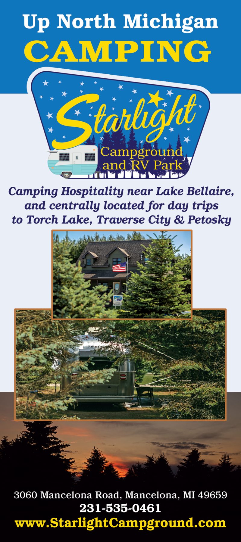Starlight Campground rack card, 2020